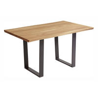 ESSZIMMERTISCH Massiv Daphene 180 x 90 x 75 Esstisch Holz massiv Wildeiche geölt/Schwarz - Naturfarben, Holz (180/90/75cm) - 58aufmkessel