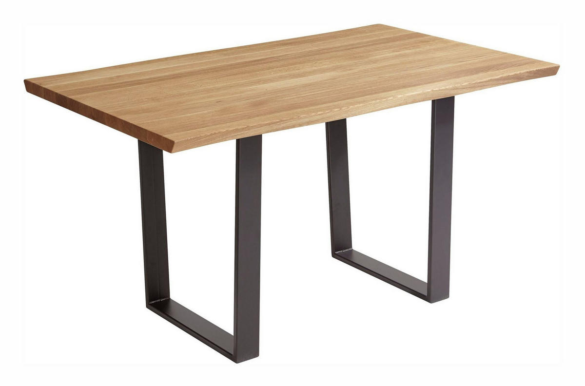 ESSZIMMERTISCH Massiv Daphene 180 x 90 x 75 Esstisch Holz massiv Wildeiche geölt/Schwarz - Naturfarben, Holz (180/90/75cm) - 58aufmkessel