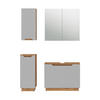 BADMÖBEL-SET Lotta Eiche/Grau mit Kachelstruktur 4 Teile - Eichefarben/Grau, Holzwerkstoff (79.6/62.1/32cm) - Vicco