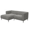 1,5-SITZER ECKSOFA mit Longchair - Schwarz/Grau, Textil/Metall (211/148cm) - home24