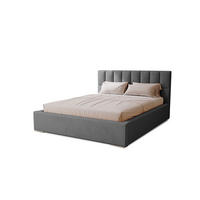 POLSTERBETT Dream 180x200 cm, Doppelbett mit Bettkasten, Lattenrost und Matratze aus Holz, Velourstoff: Dunkelgrau - Dunkelgrau, Holz/Kunststoff (180/200cm) - Marpur