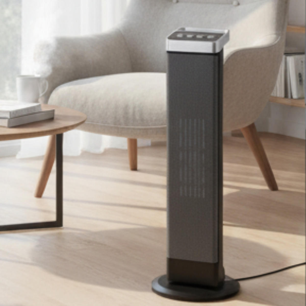 HEIZLÜFTER Elektro 2000 W Thermostat Tragbar Schwarz - Grau, Kunststoff (18/13/23cm) - JUNG