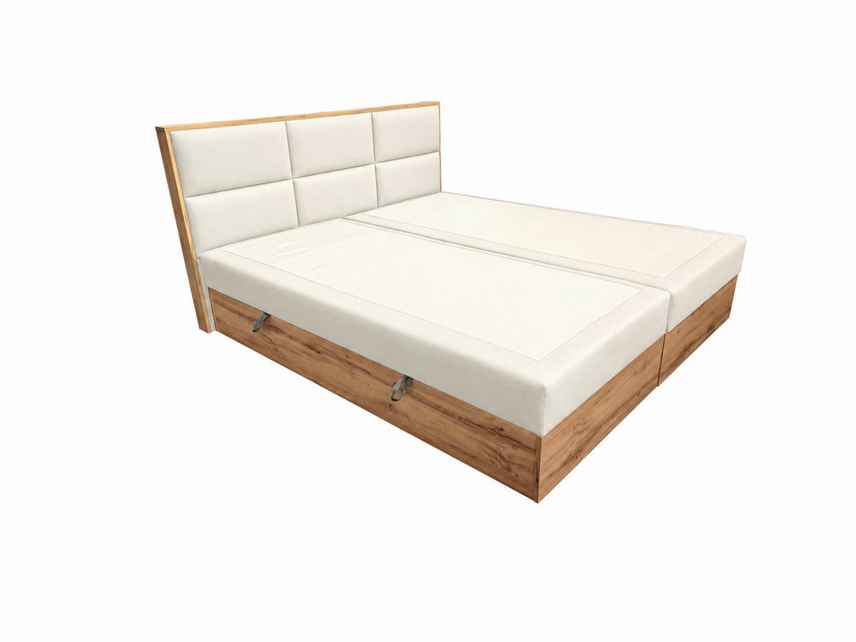 BOXSPRINGBETT Loly 140x200 cm H4 Taschenfederkern Weiß - Weiß, Textil (140/200cm) - KS Home Concept