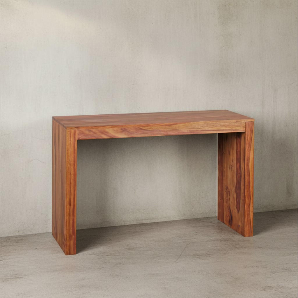 KONSOLENTISCH – Massivholz, platzsparend, Landhausstil, stabiles Gestell - Braun, Holz (40/115/75cm) - KADIMA DESIGN