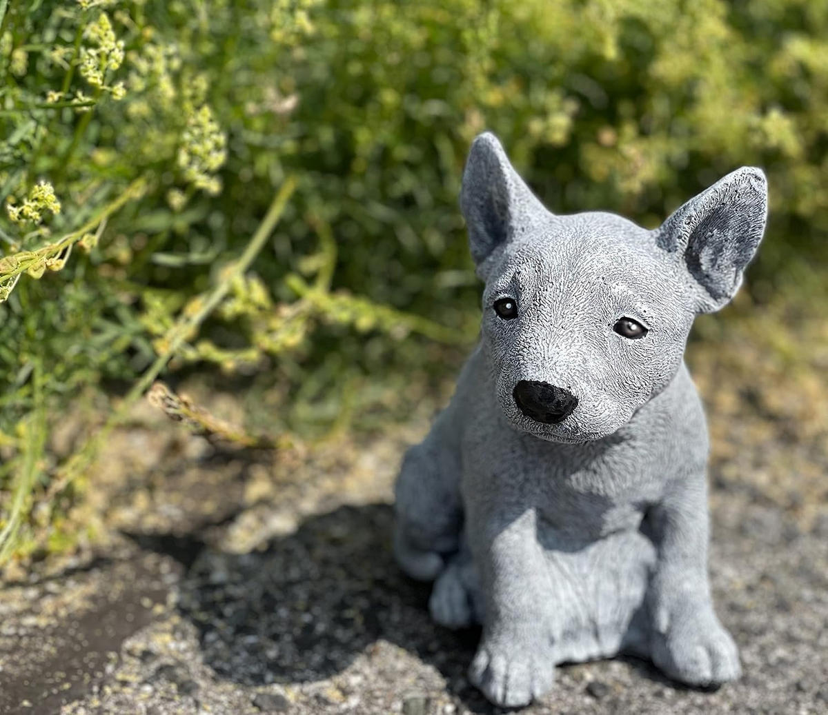 STEINFIGUR Bullterrier, frostfest, massiver Steinguss - Grau, Stein (11/18/15cm) - stoneandstyle