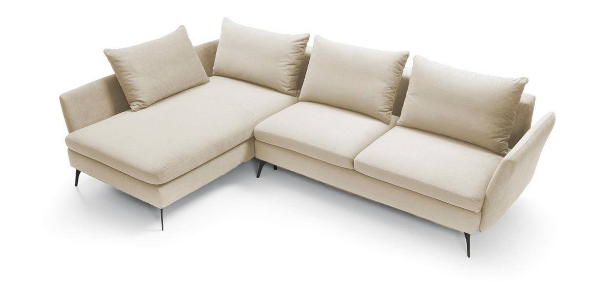 ECKSOFA Demisbal Cremeweiß mit Bettkasten - Creme, Textil (282/182cm) - Selsey