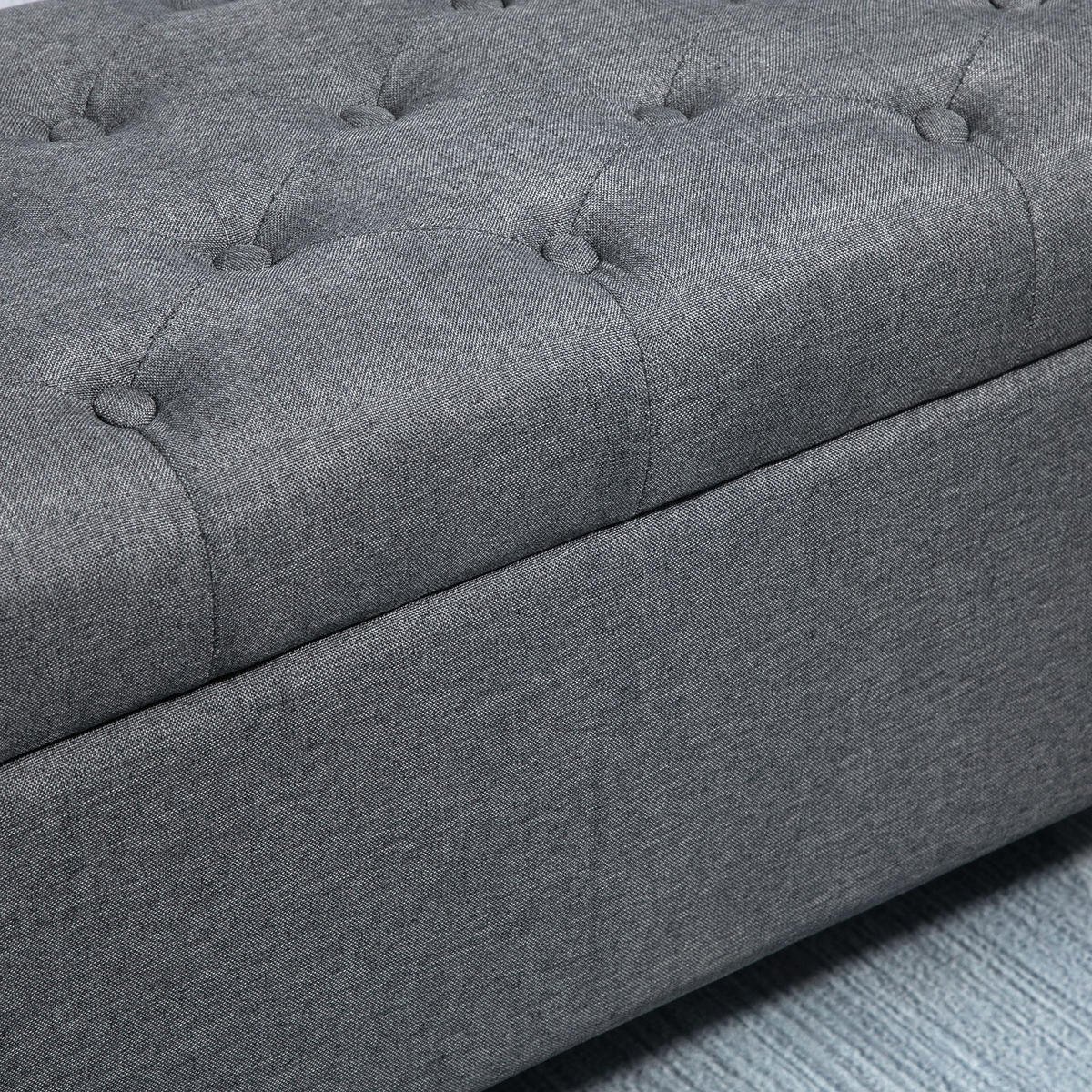 SITZBANK Polsterbank mit Stauraum leinenartiges Polyester holz Dunkelgrau - Dunkelgrau, Kunststoff (40/44/100cm) - HOMCOM