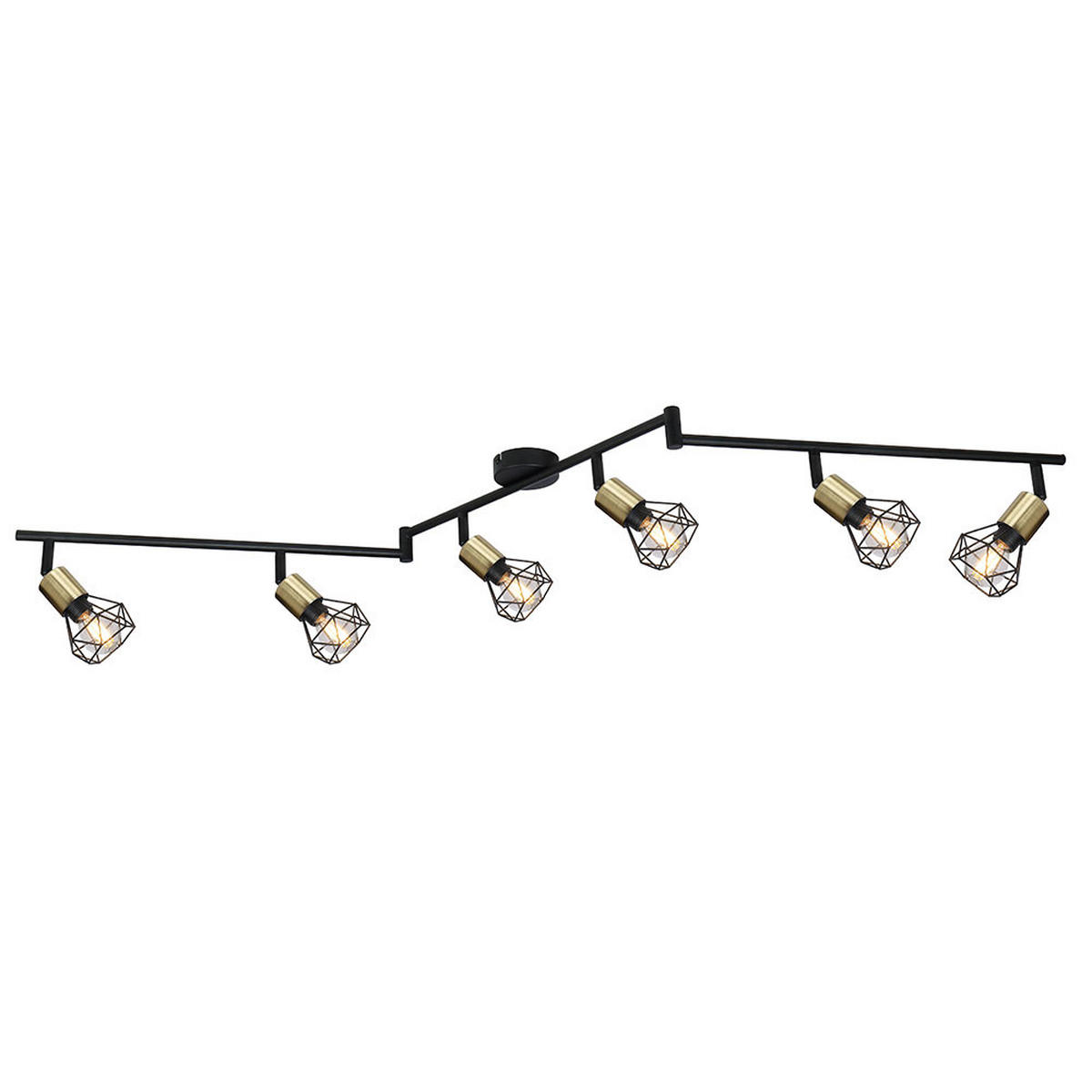 LED DECKENLEUCHTE Metall Schwarz 6 Flammig - Schwarz, Metall (120/8/22cm) - Globo Lighting
