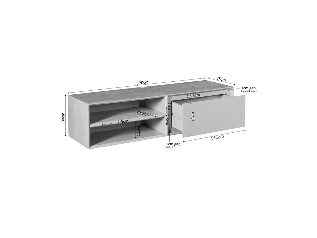 LOWBOARD Amoria Mangoholz 120 cm / 35 cm Braun - Braun, Holz (120/30/35cm) - Villa Möbel