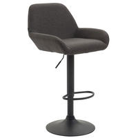 BARHOCKER DUBLIN Dunkelgrau Stoff Schwarz - Dunkelgrau, Textil/Metall (51/89/52cm) - DELUKE