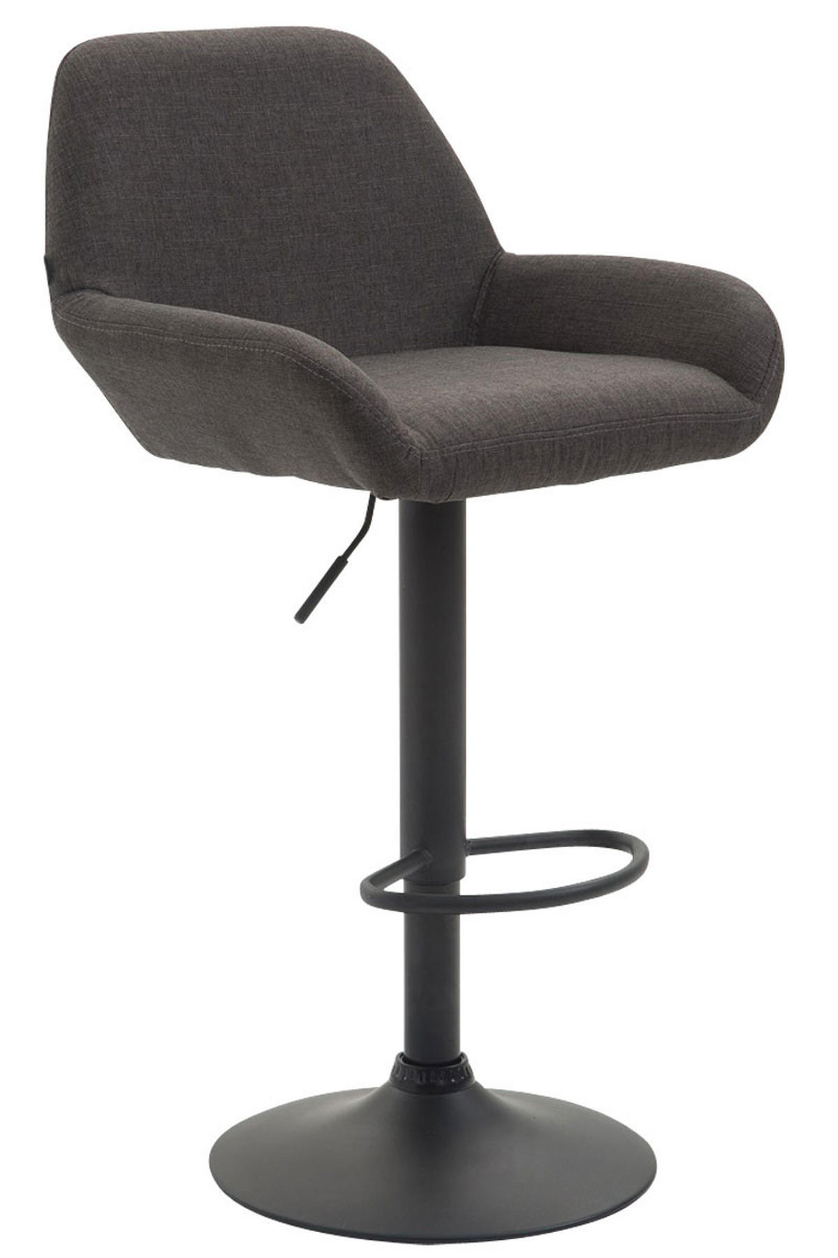 BARHOCKER DUBLIN Dunkelgrau Stoff Schwarz - Dunkelgrau, Textil/Metall (51/89/52cm) - DELUKE