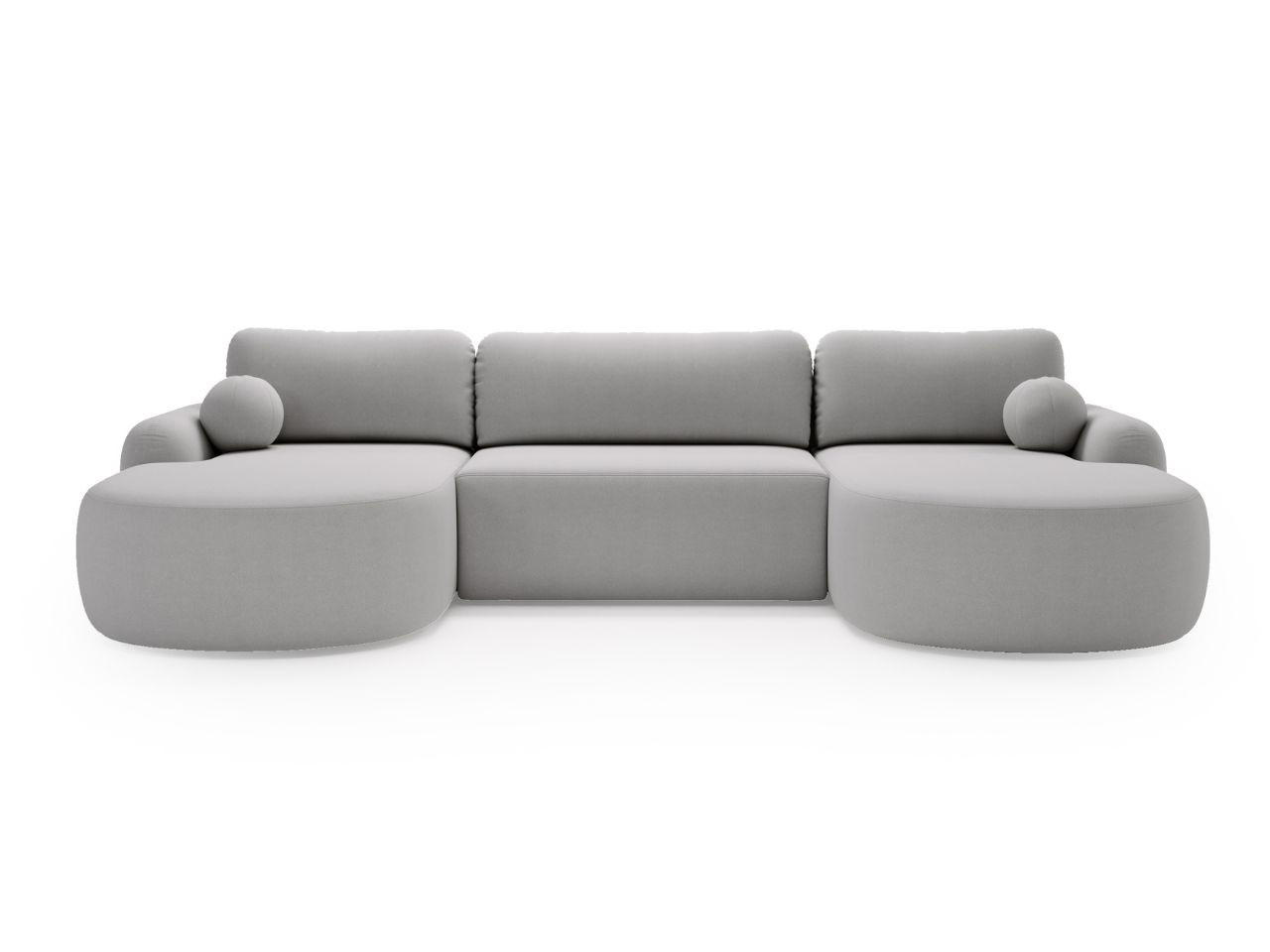 ECKSOFA Aurio U Bouclé-Stoff Grau - Schwarz/Grau, Kunststoff/Textil (347/177cm) - Graingold