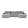 ECKSOFA Aurio U Bouclé-Stoff Grau - Schwarz/Grau, Kunststoff/Textil (347/177cm) - Graingold