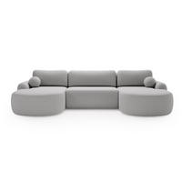 ECKSOFA Aurio U Bouclé-Stoff Grau - Schwarz/Grau, Kunststoff/Textil (347/177cm) - Graingold