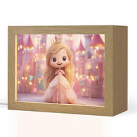 NACHTTISCHLAMPE Prinzessin - Rosa - Schloss 20x15 cm - Rosa, Holzwerkstoff (8/20/15cm)