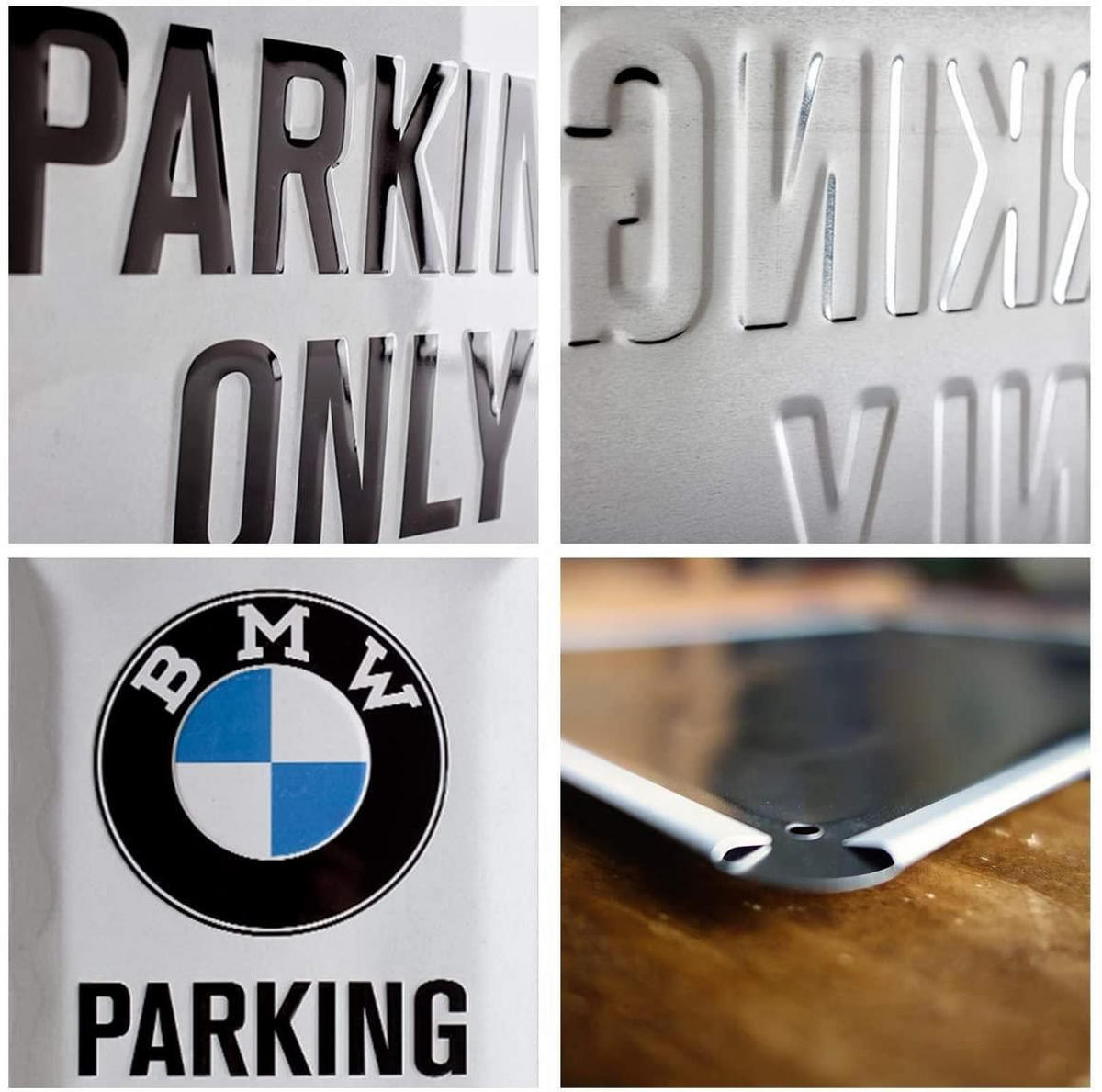 BLECHSCHILD 30/40 cm BMW Parking Only White - Multicolor, Metall (30/40/0.2cm) - Nostalgic-Art