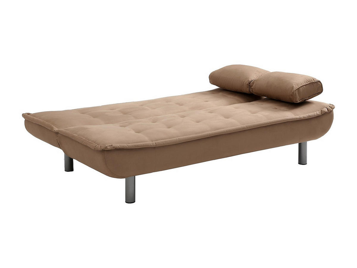 SCHLAFSOFA - 3 Personen - stoff - braun Mishan - Braun, Textil/Metall (190/89/96cm) - Vente-Unique