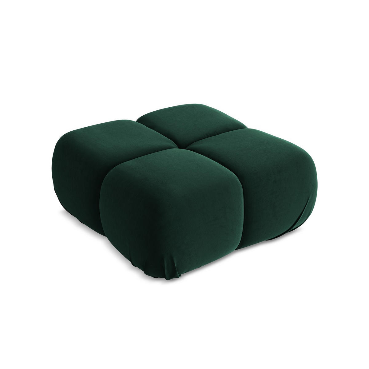 POUF Samt Stoff Grün - Blau/Dunkelgrün, Kunststoff/Textil (95/41/95cm) - LaMiaSofa