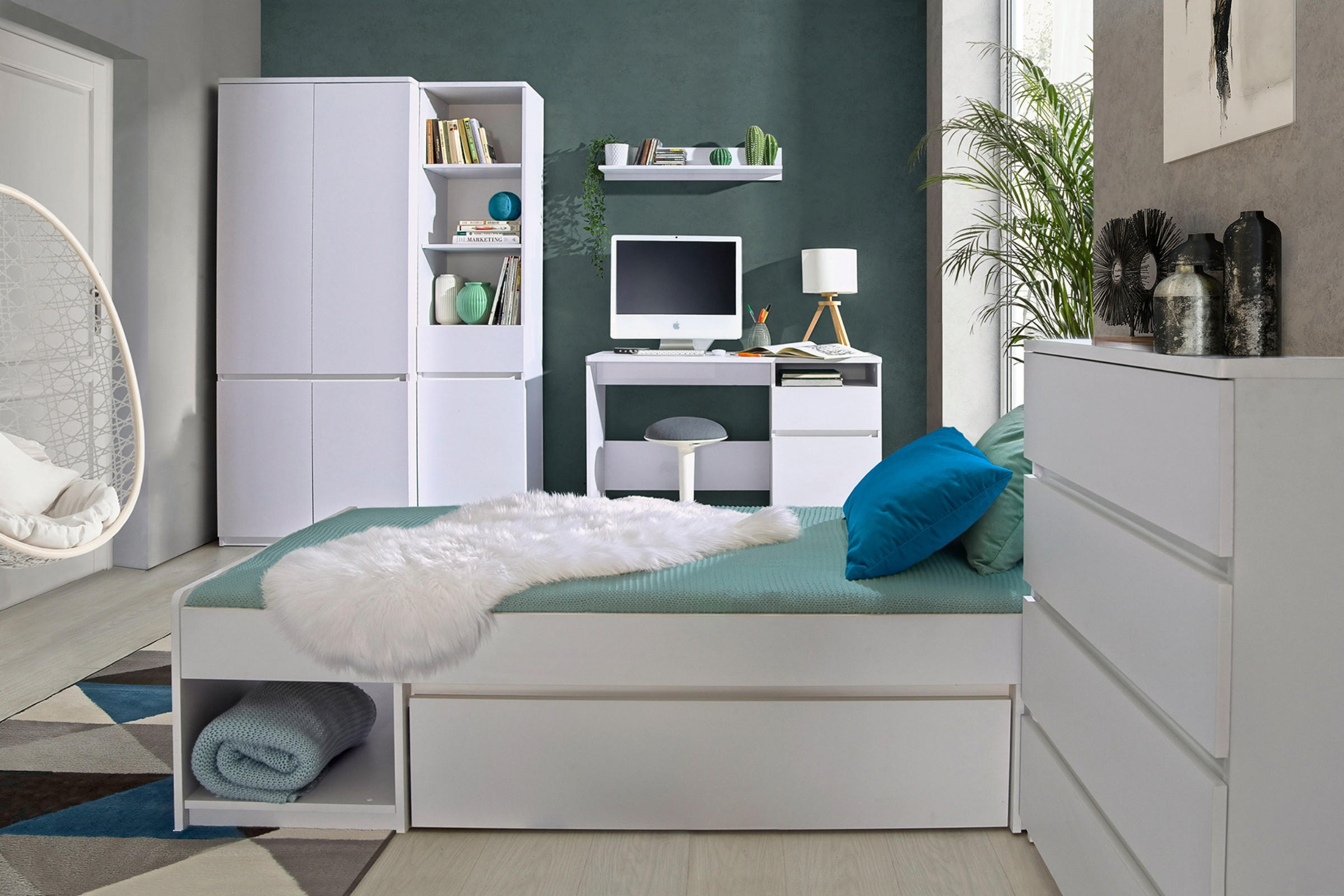 KINDERSCHREIBTISCH ARCO 07 in Weiß Arctic Matt - Weiß, Holzwerkstoff (120/80/52cm) - Deine Möbel 24