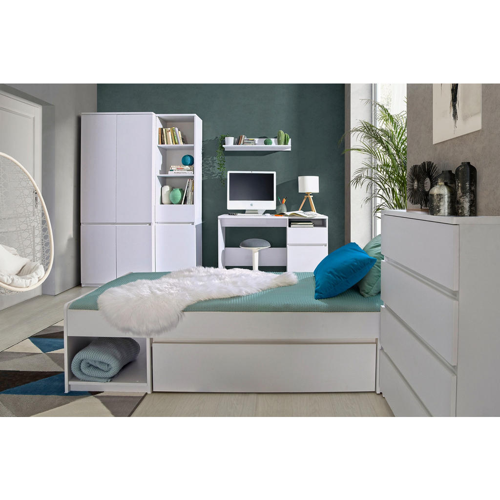 Thumbnail - Deine Möbel 24 Kleiderschrank, Weiß, Holzwerkstoff, 80x195x52 cm, Kinder- & Jugendzimmer, Kindermöbel, Kinderkleiderschr...
