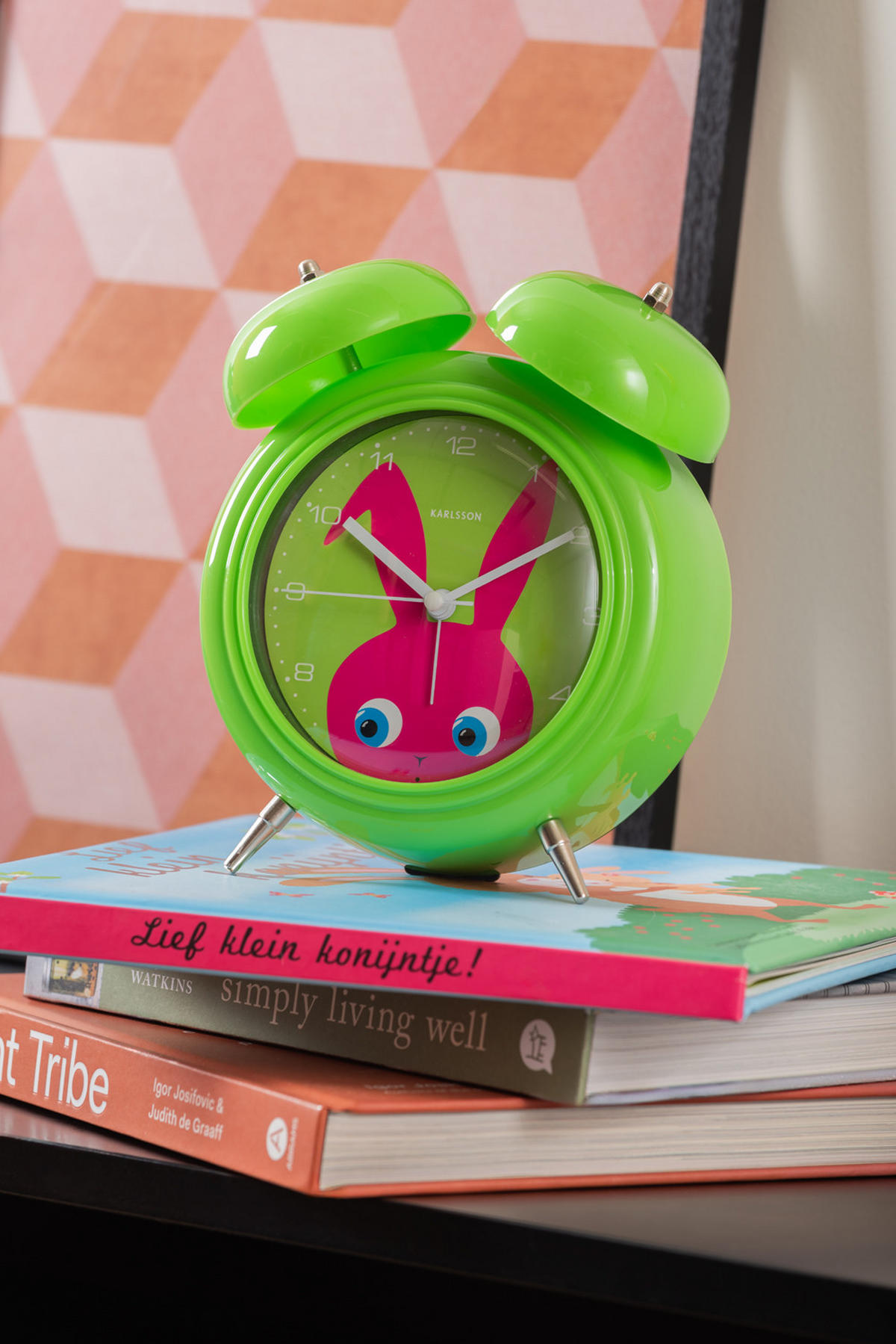 WECKER Peekaboo Bunny 15.2/15.2/18.2 cm - Limette, Kunststoff (15.2/18.2/15.2cm) - Karlsson