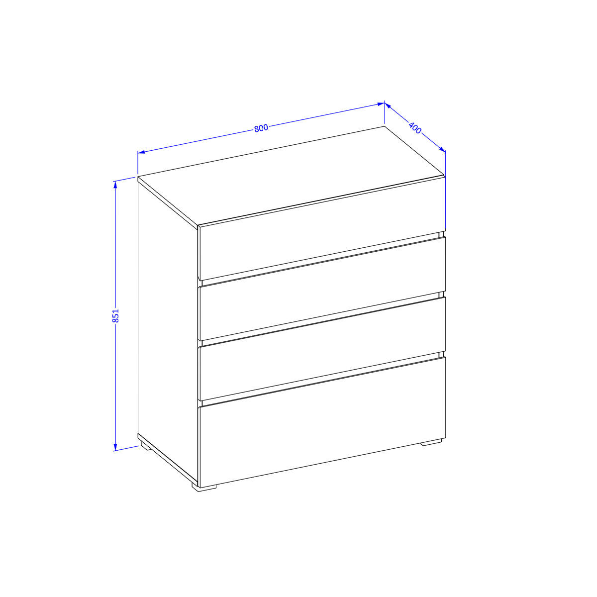 KOMODA Lilia Krtek - šedohnědá, kompozitní dřevo (80/85.1/40cm) - Petits-meubles