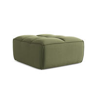 POUF Samt Stoff Grün - Schwarz/Olivgrün, Kunststoff/Textil (80/43/93cm) - Makamii