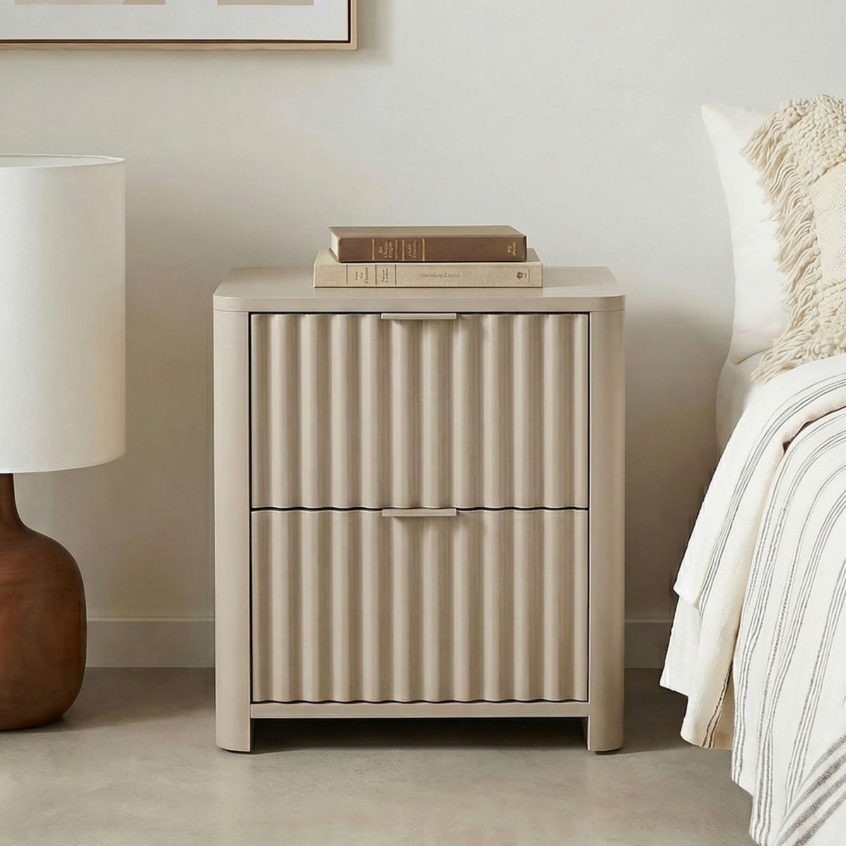 NACHTTISCH ELLA hellgrau - Hellgrau, Holzwerkstoff (45/50/39cm) - IDIMEX