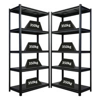 SCHWERLASTREGAL Thorin 2er-Set 180x90x40cm Fachlast 350 kg Schwarz - Schwarz, Metall (180/180/40cm) - PROREGAL