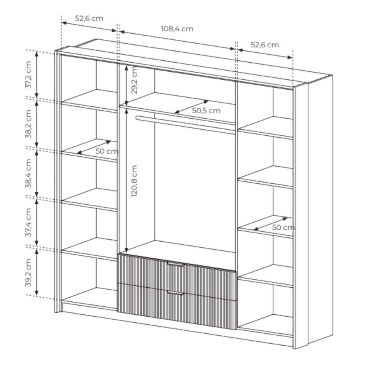 DREHTÜRENSCHRANK - Kleiderschrank BASTAD A 220 - Braun, Holzwerkstoff (224/210/59cm) - Möblo