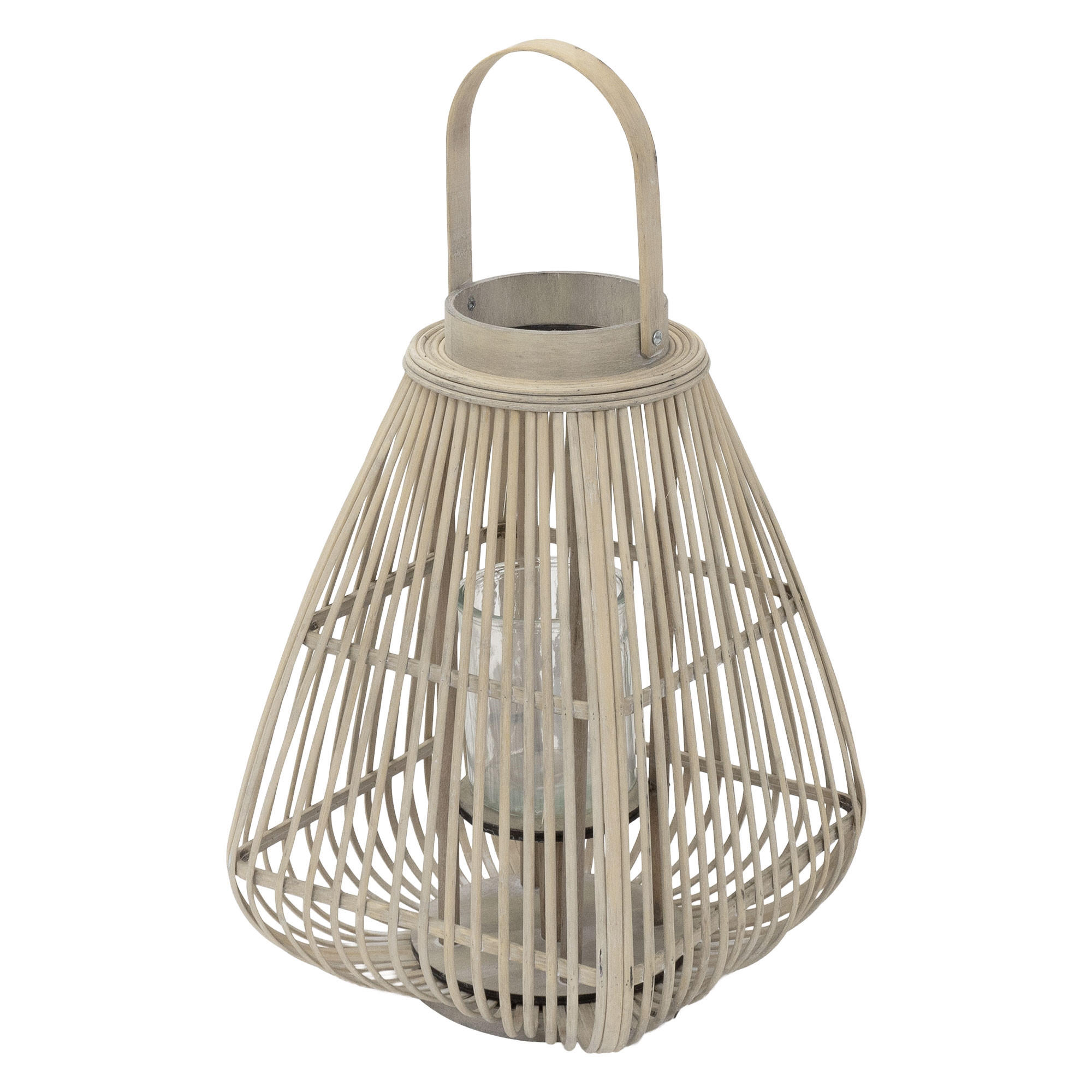 BAMBUSOVÁ LAMPION V: 55 cm, dřevěná barva, styl boho - přírodní, dřevo (28/55/28cm) - ECD-Germany