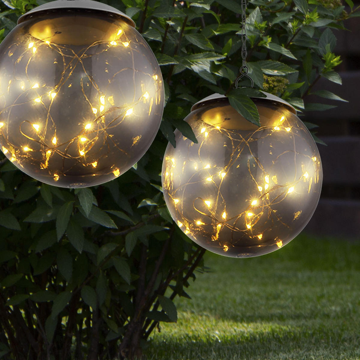 LED AUSSENLEUCHTE Rauch Grau 2er Set - Grau, Kunststoff (15/15/50cm) - Globo Lighting