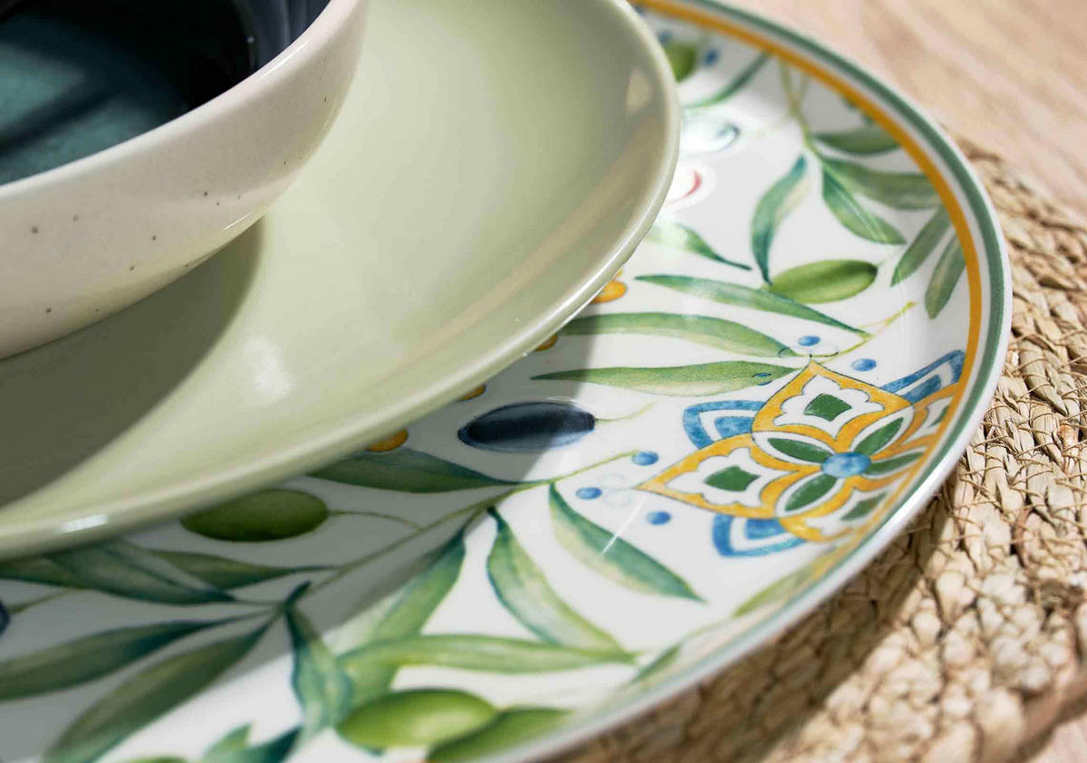 PIZZATELLER Roma Oliva grün ø 31,5 cm 12er Set - Grün, Keramik (31.5cm) - Ritzenhoff Breker