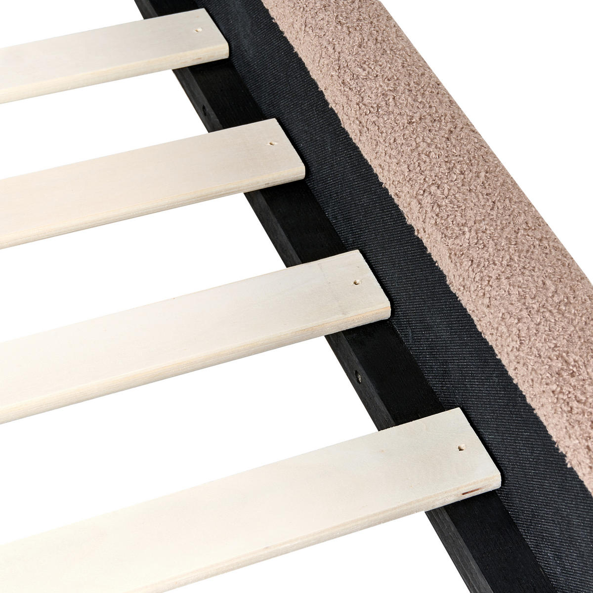 BETT mit Lattenrost 140/200 cm Taupe Vaucluse - Taupe, Textil (140/200cm) - Beliani