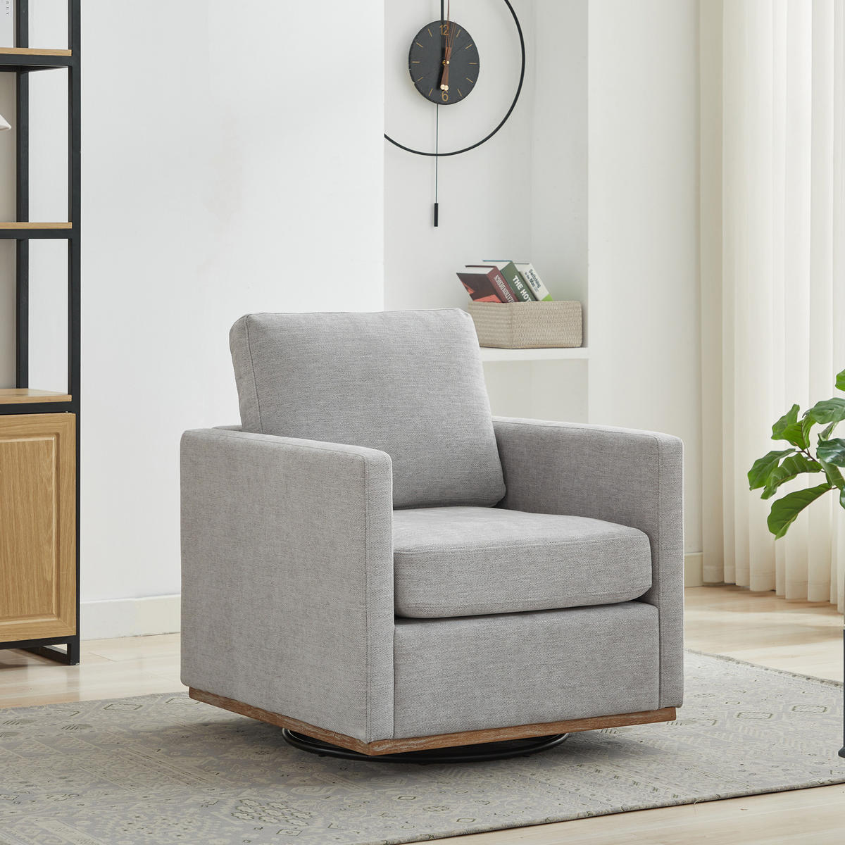 SESSEL 360° drehbar mit Armlehnen, DE-42401, Grau - Grau, Holzwerkstoff (78/88.5/85cm) - ComfortXL