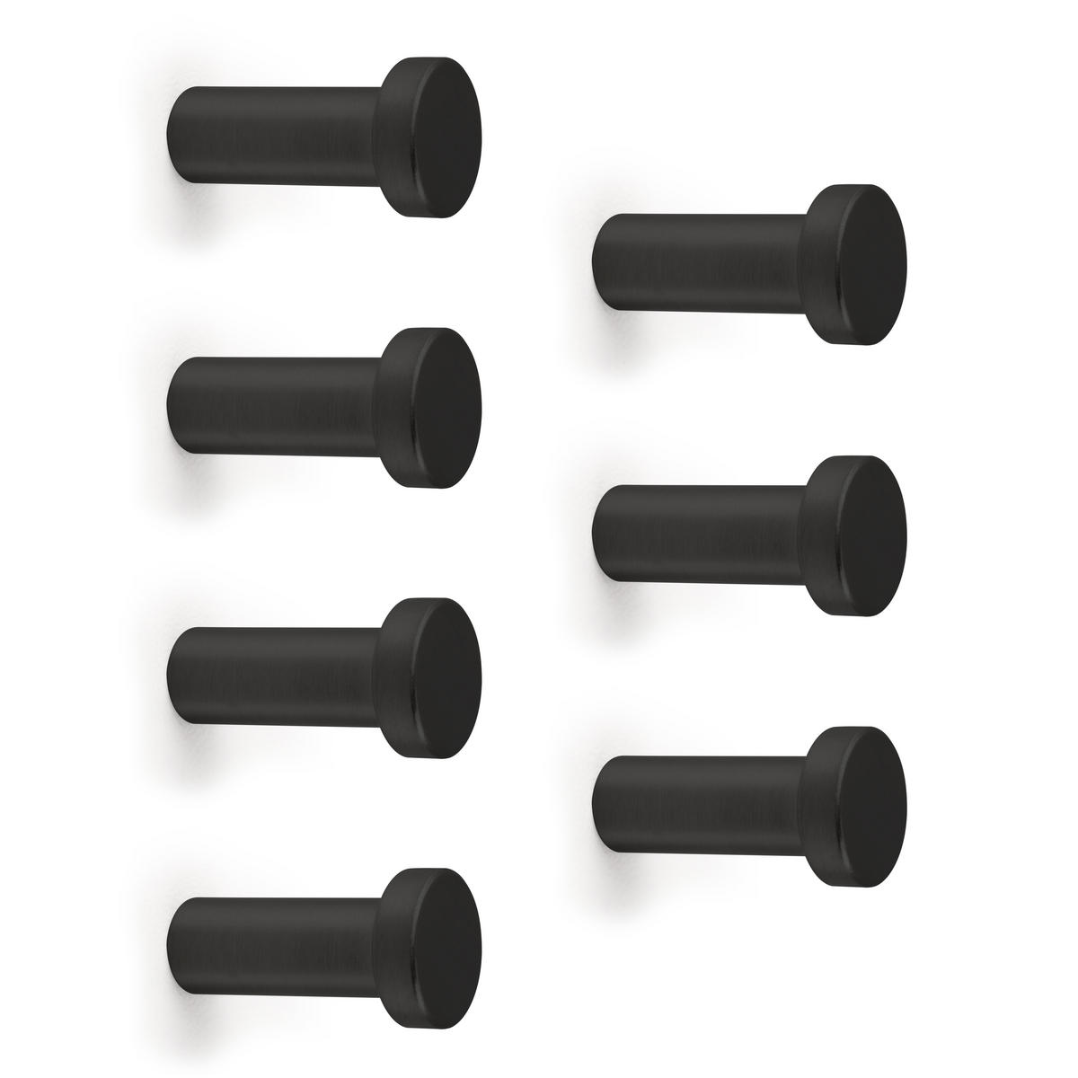 WANDHAKEN WELLINGTON, Zamak, Schwarz lackiert 7er-set - Schwarz, Kunststoff (9/4.5/14cm) - EMUCA