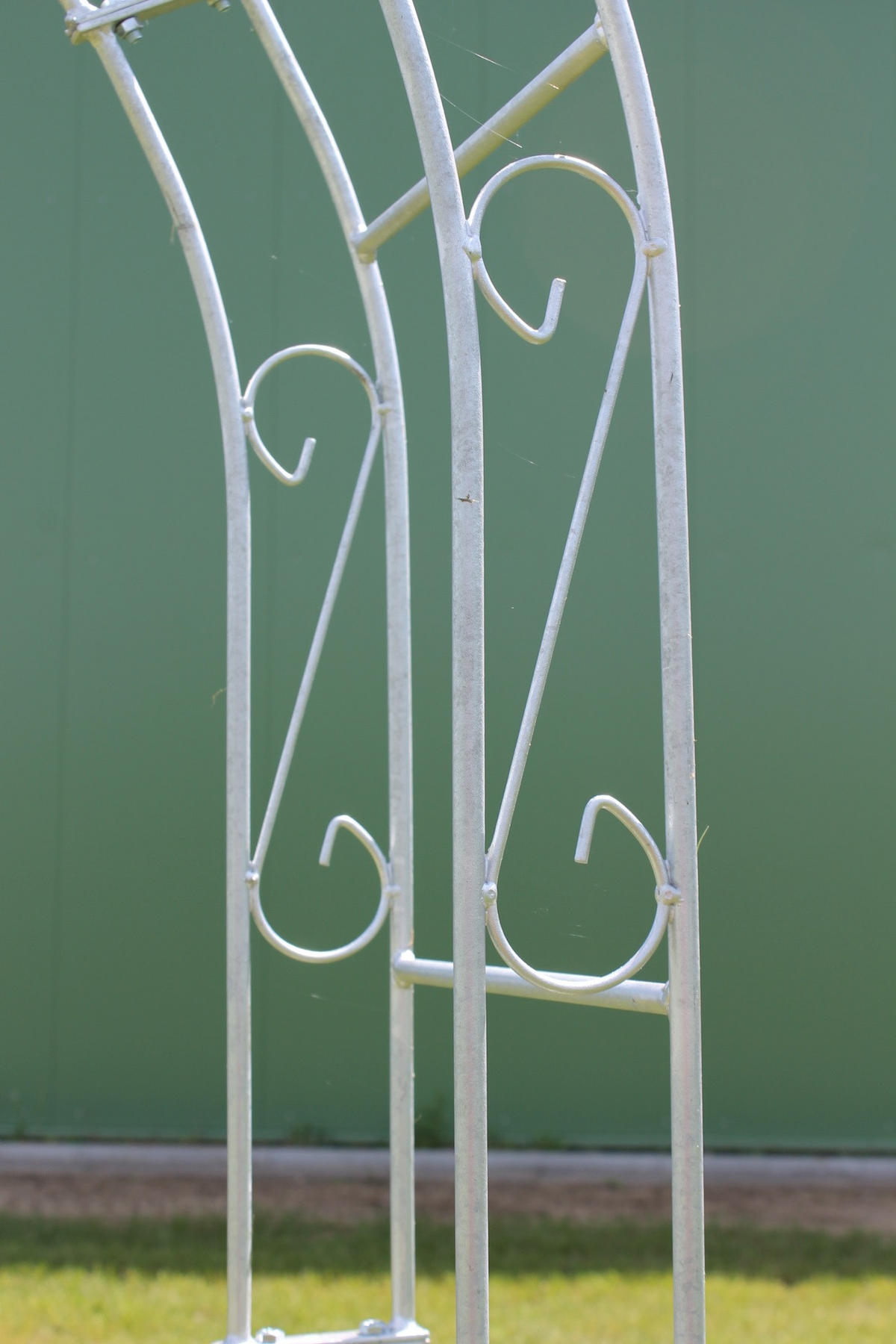 ROSENBOGEN Metall Verzinkt Wetterfest Breite 140 cm - Grau, Metall (140/225/37cm) - DanDiBo