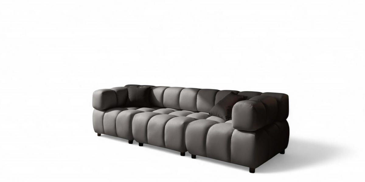 SOFA 3-sitzer Flow - Dunkelgrau, Holzwerkstoff/Textil (288/71/96cm) - Fun Möbel