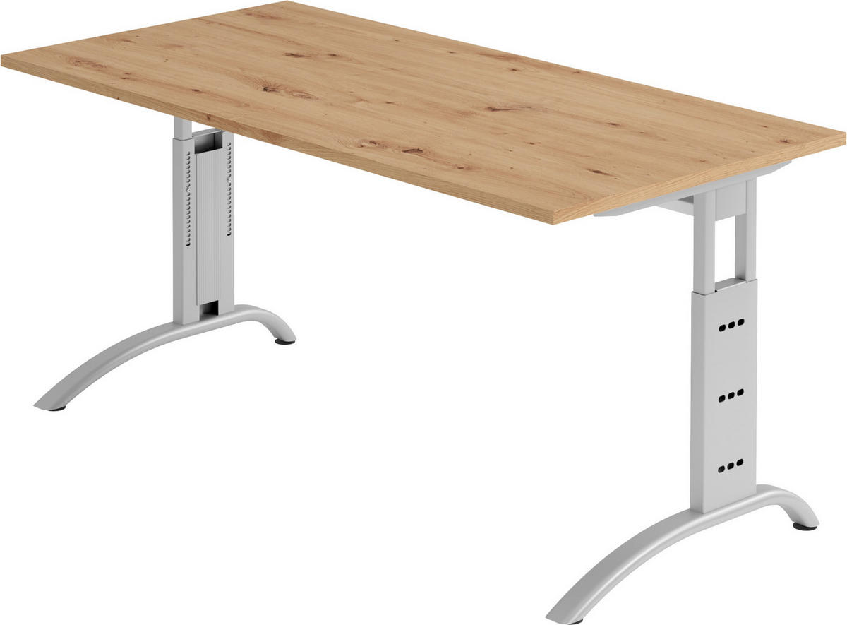 SCHREIBTISCH Serie-F 80/160/74 cm in Wildeiche - Wildeiche, Holzwerkstoff (80/160/74cm) - bümö