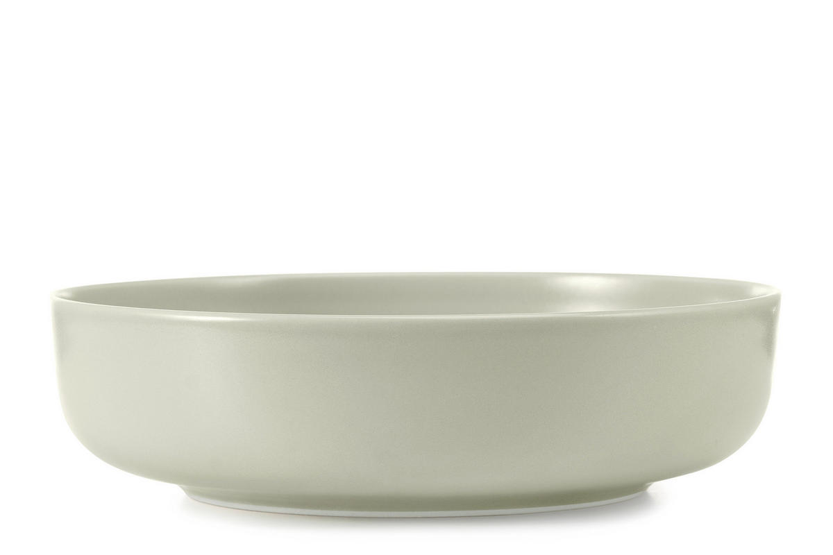TELLER-SET VICTO 6-tlg Suppenteller, matt beige/grün/grau - Hellgrün, Keramik (18cm) - KONSIMO®