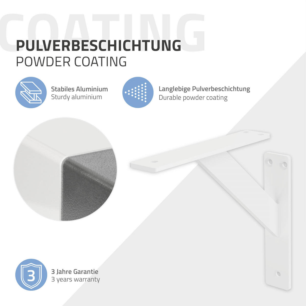 REGALTRÄGER 2er Set - Weiß, Metall (18/3/18cm) - ML-DESIGN