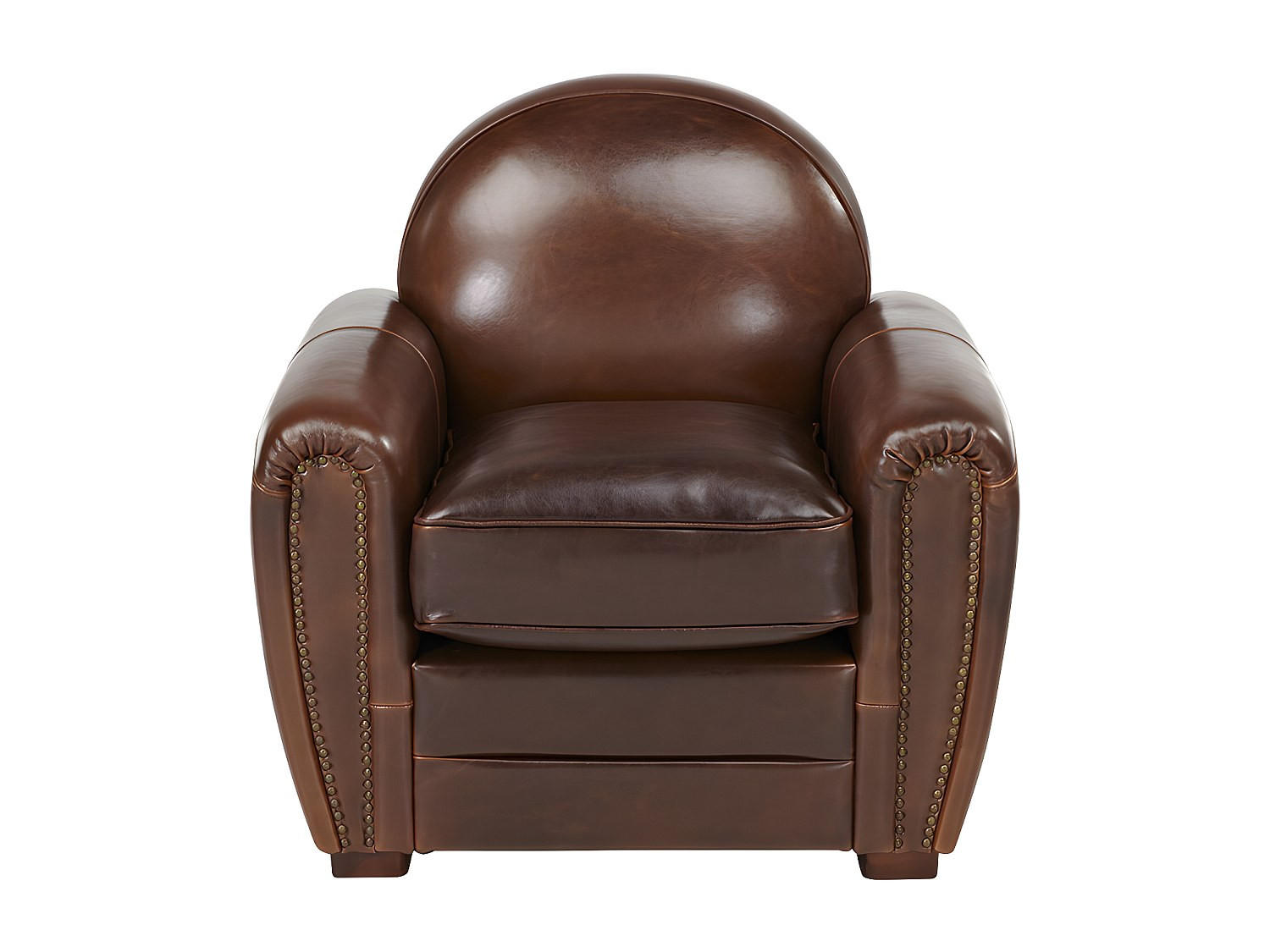 SESSEL mit gerader Rückenlehne - 1 Person - Leder - Schokoladenbraun - Braun, Leder (90/85/84cm) - Vente-Unique