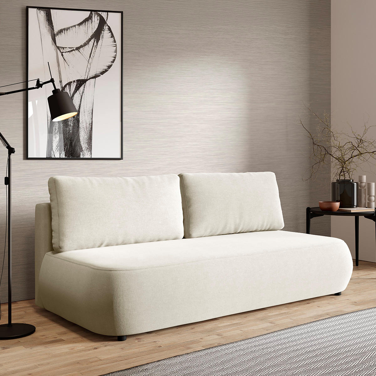 SOFA Antonio 3 Sitzplätze Weiß - Weiß, Holz (210/82/106cm) - Petits-meubles