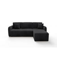 ECKSOFA Dora 3 Sitzplätze Schwarz - Schwarz, Holz (245/185cm) - Petits-meubles
