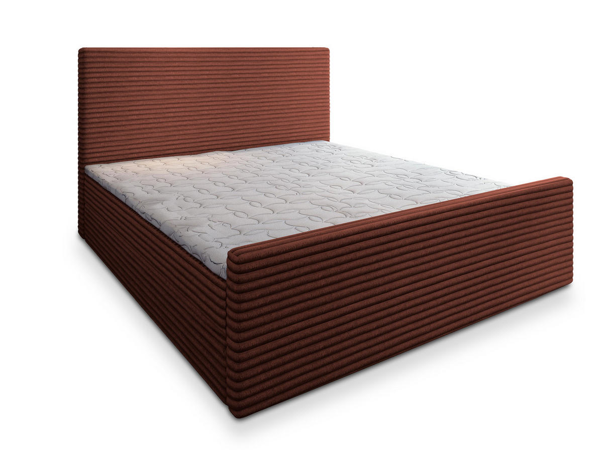 BOXBETT BRENTO 140x200 cm mit Matratze und Topper - Braun - Braun, Holz (140/200cm) - MASSENO