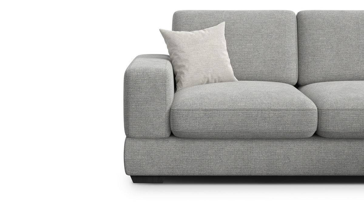 ECKSOFA OTTO 4-Sitzer, grau - Schwarz/Grau, Holz/Textil (279/159cm) - Courtois Laville