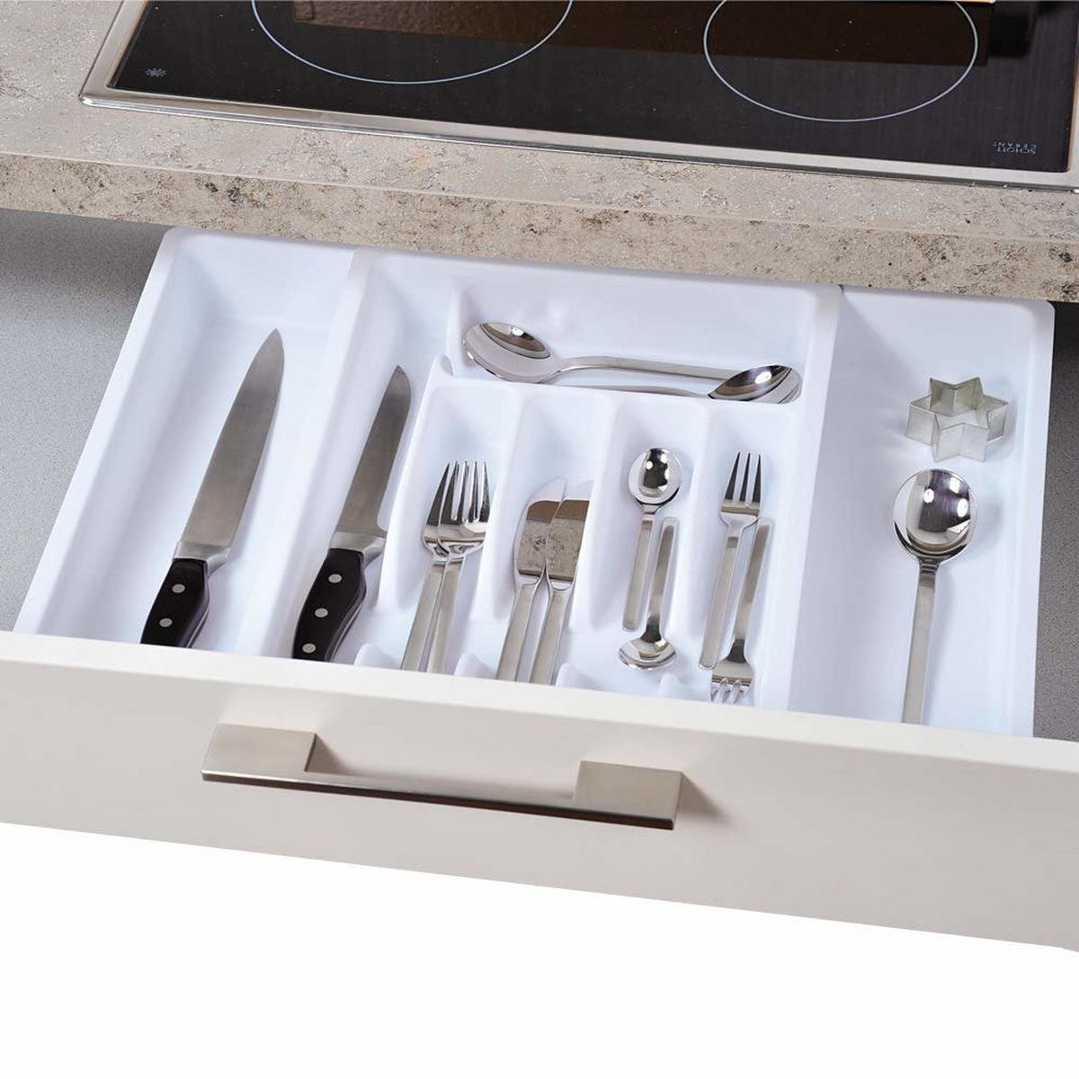 BESTECKKASTEN Kunststoff - Weiß, Kunststoff (50/6.3/38cm) - Kesper