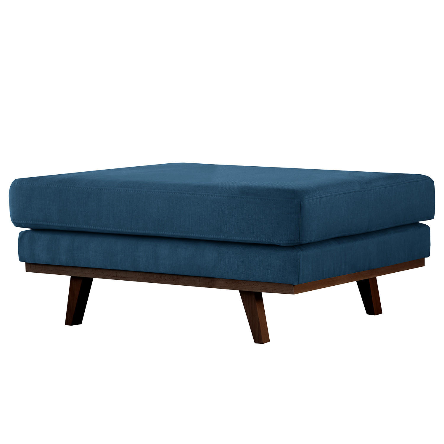 POLSTERHOCKER - Blau/Buchefarben, Textil (85/43/60cm) - home24