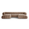 PANORAMASOFA Koge aus Samt dunkelbeige 6 Sitzplätze - Mokka, Textil (165/70/348cm) - Cosmopolitan Design