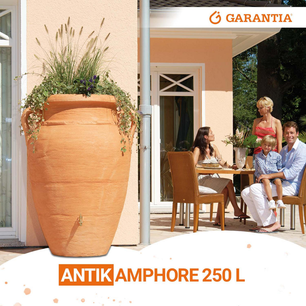 AMPHORE Regentonne 250 L, kotta - Terracotta, Kunststoff (70/108/70cm) - GARANTIA